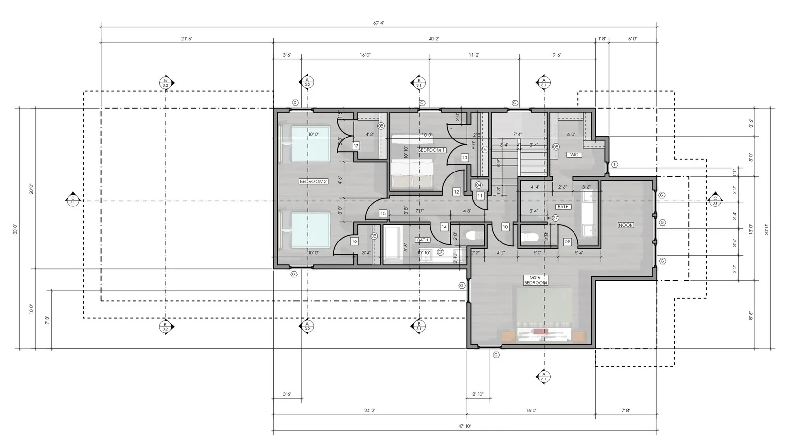 The Concord, upper floor plan