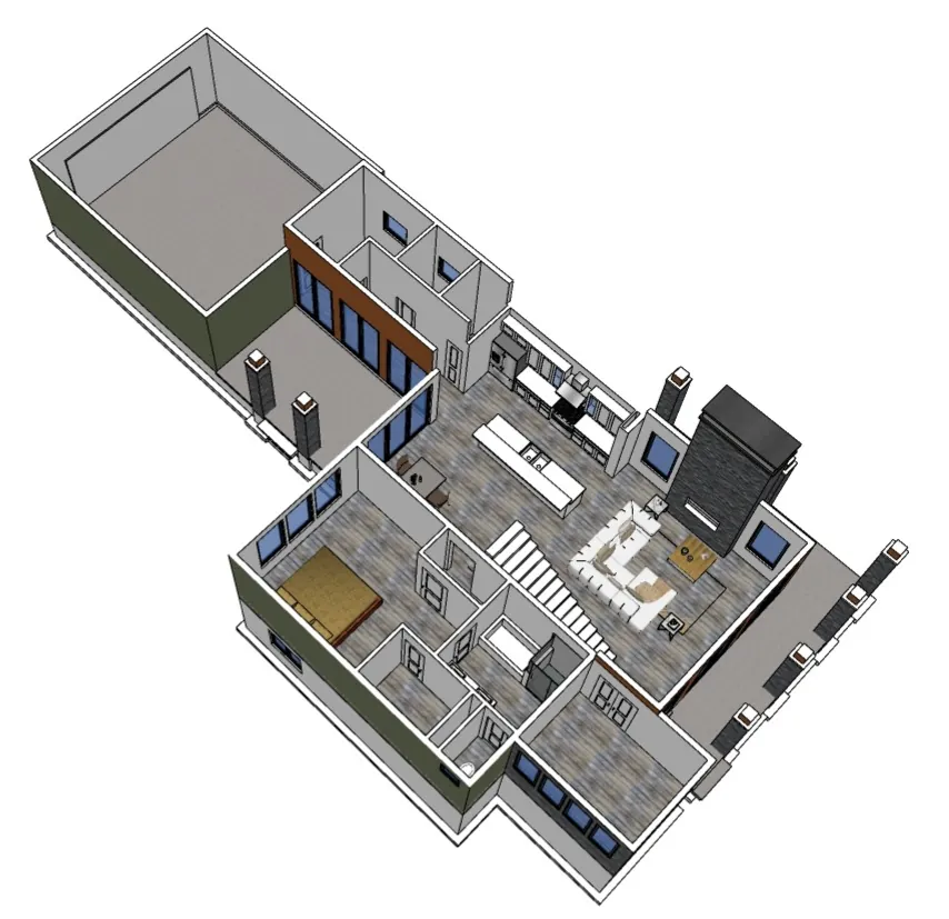The Lexington, 3d floor plan, main level