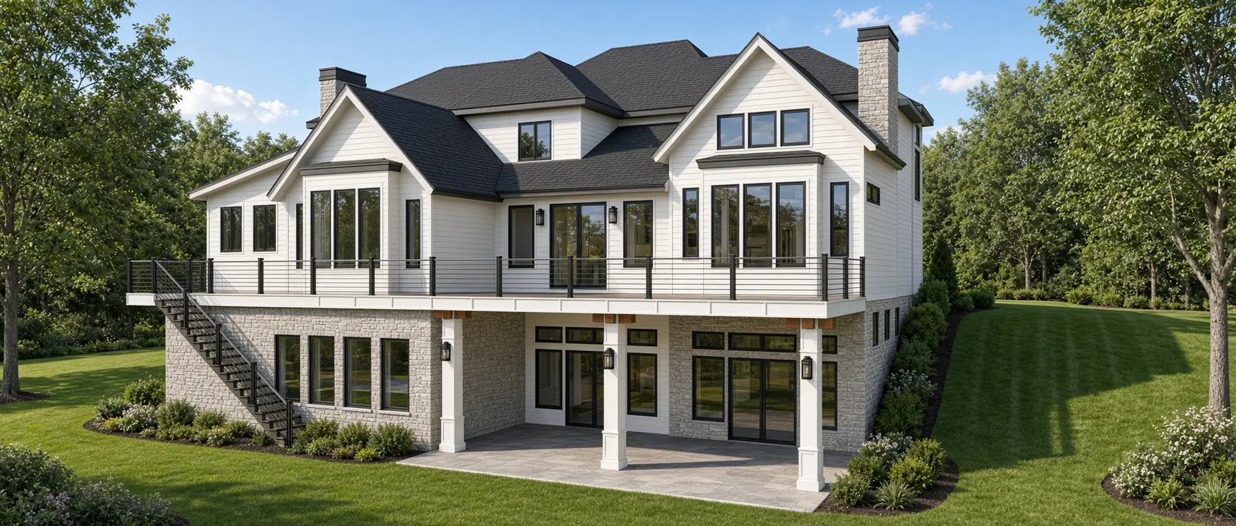 Maxfield Residence, rear (day rendering)