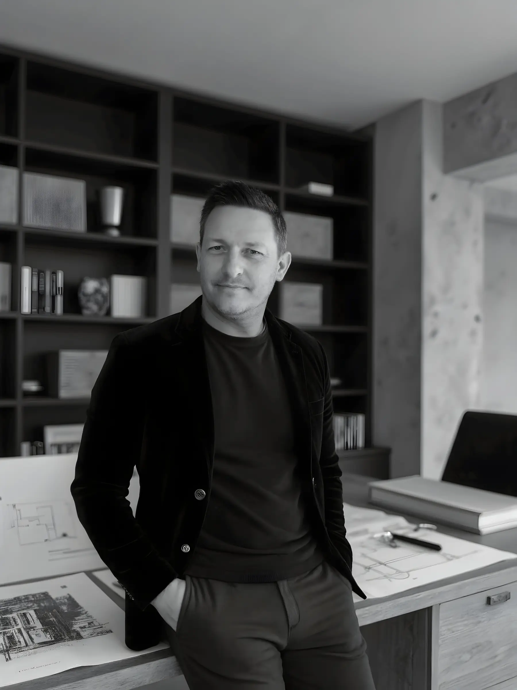 Chris de Haan at work in the studio
